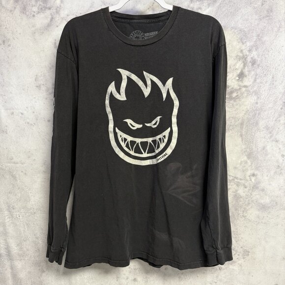 Spitfire Wheels Skate T Shirt Mens Large Black Long Sleeve Streetwear - Picture 1 of 16